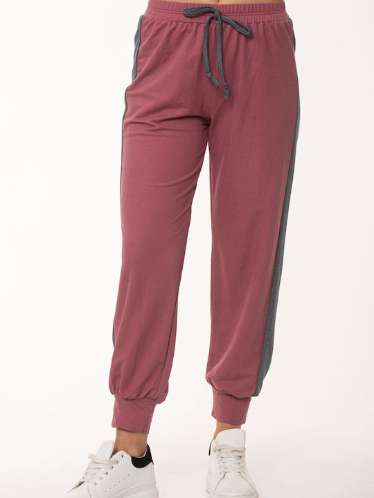 Boutique Pantaloni de trening pentru femei cu cauciuc Roz