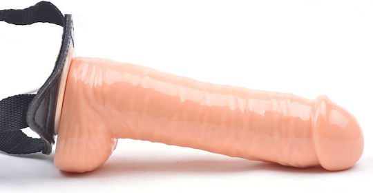 Harness με Dildo και Δόνηση στο χρώμα του δέρματος
