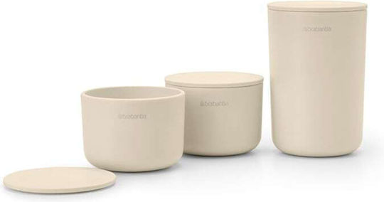 Brabantia Set Accesorii Pentru Baie Metalic Bej 3 Bucăți Brabantia Set Accesorii Pentru Baie Metalic Bej 3 Bucăți