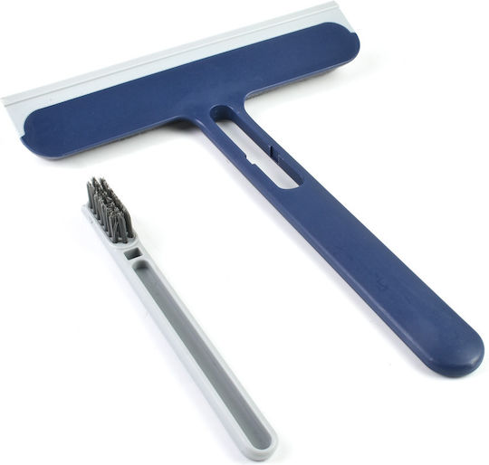 Plastic Cleaning Brush with Handle Blue