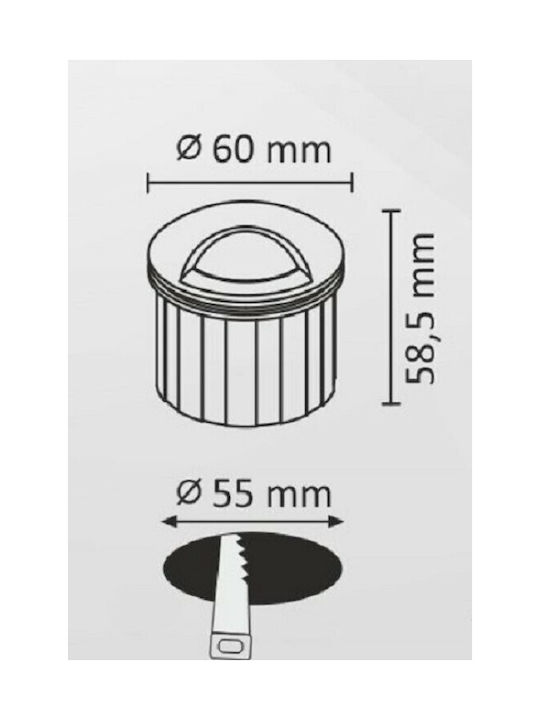 Polux Σποτ Δαπέδου LED 3W 5.4x6cm Polux Σποτ Δαπέδου LED 3W 5.4x6cm