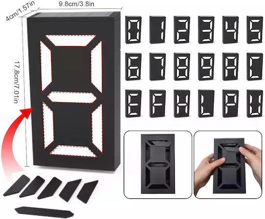 Led Wall Mounted Solar Light House Number 0.36W with Photocell IP55