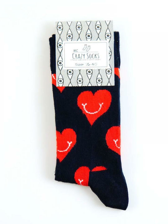 Crazy Socks Fashion Femei Șosete cu Model Albastre 1Pachet
