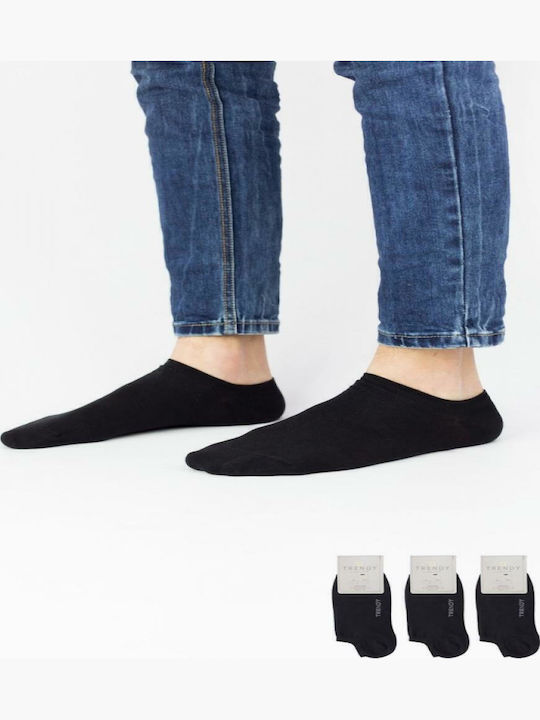 Trendy Ανδρικές Μονόχρωμες Κάλτσες Μαύρες 3Pack