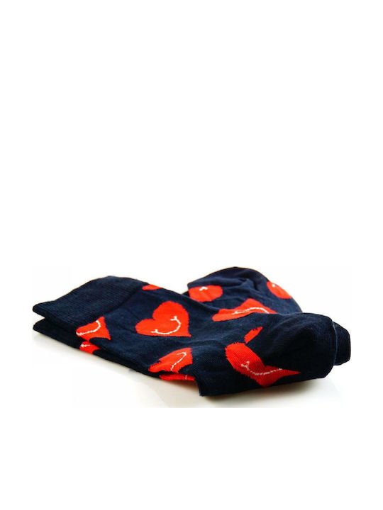 Crazy Socks Fashion Femei Șosete cu Model Albastre 1Pachet