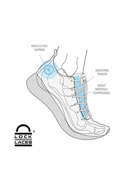 Lock Laces Κορδόνια Παπουτσιών Ελαστικά Γκρι 2τμχ 122cm