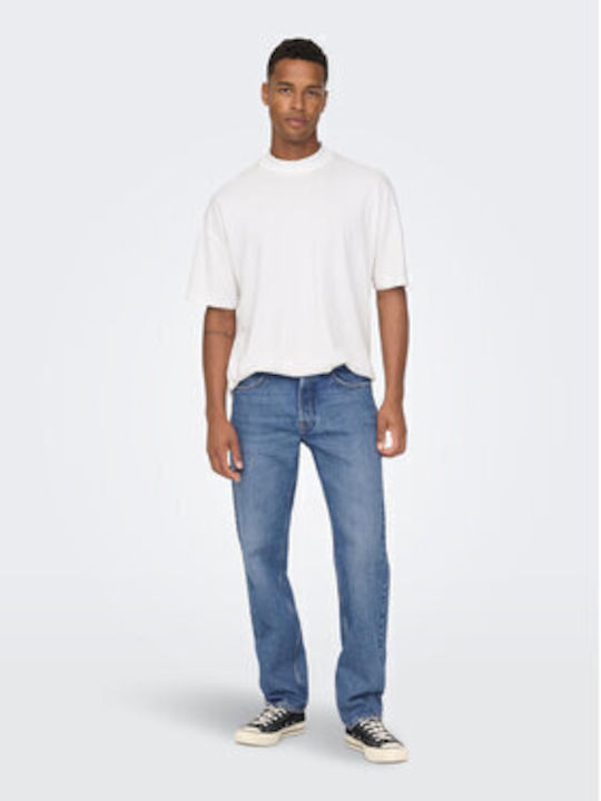 Men's Jeans Pants with Loose Fit Blue