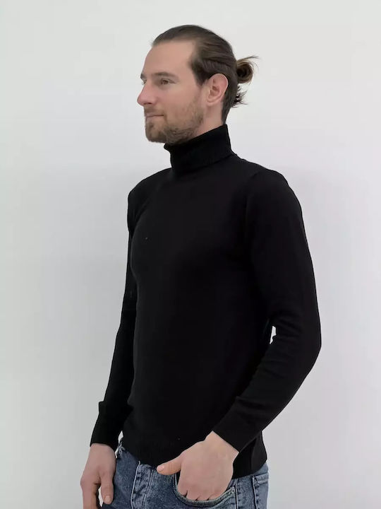 Herren-Rollkragenpullover Schwarz