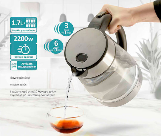Bruno Kettle 1.7lt 2200W Silver