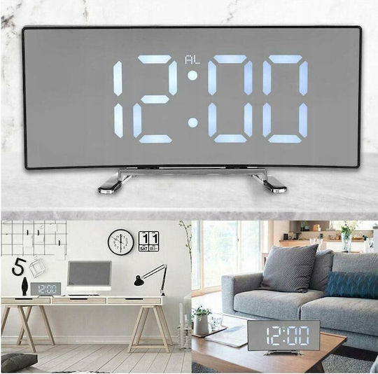 Tabletop Digital LED Clock Plastic with Alarm Clock Black AT00001575