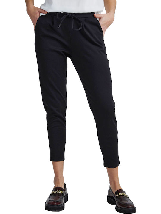 'kate' Women's High-waisted Fabric Trousers Black (10001/BLACK)