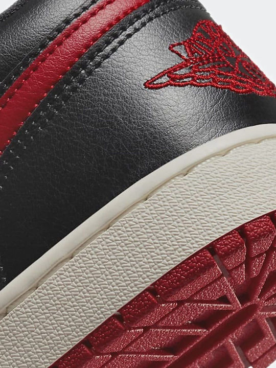 Air  1 Low Damen Sneakers Black / Sail / Gym Red