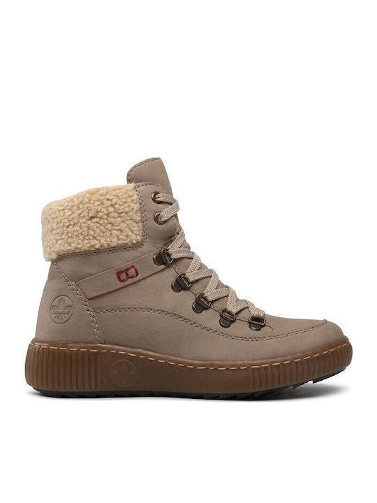 Stiefeletten Damen mit Pelz Beige