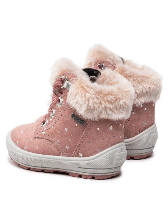 Gore-tex Kinder-Schneestiefeletten mit Schnürsenkeln Rosa