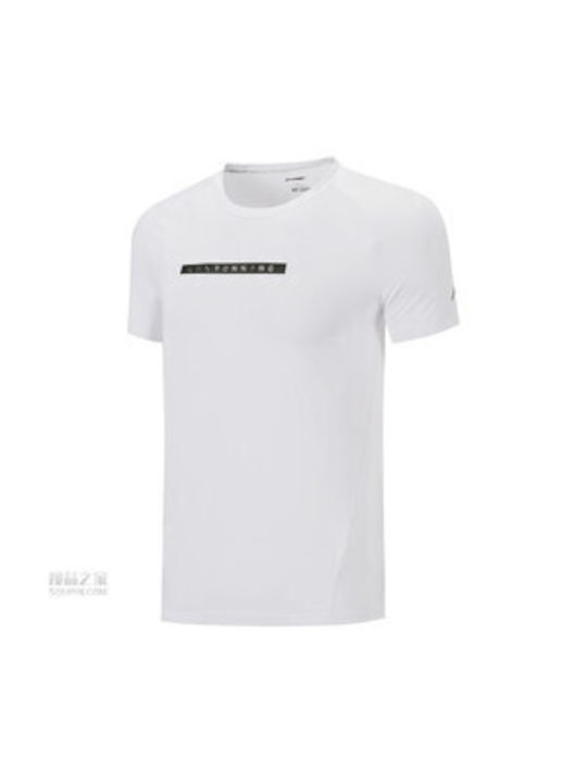 Li-Ning Bărbați T-shirt Sportiv cu Mânecă Scurtă White