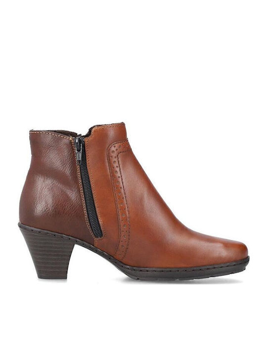 Leather Women's Ankle Boots Brown