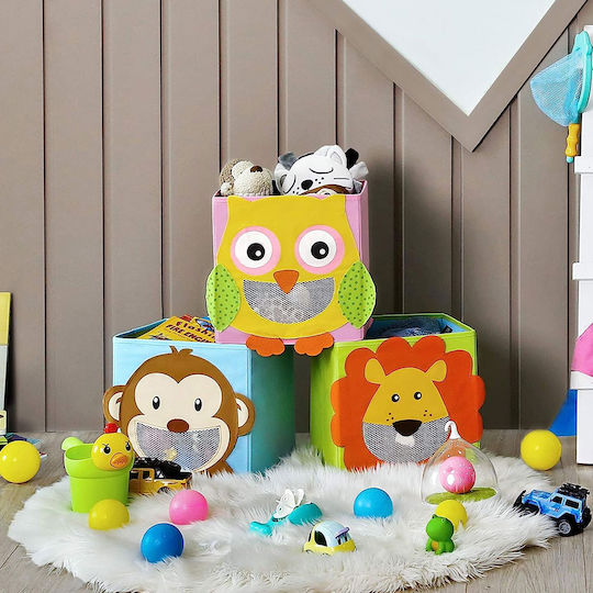 Songmics Kinder Aufbewahrungsbox aus Stoff Box Set Mehrfarbig 3Stück