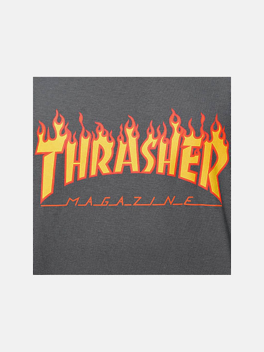 Thrasher Flame Bluza Bărbătească cu Mânecă Scurtă Grey.