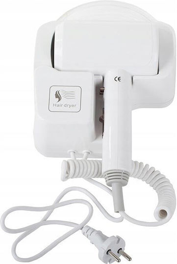 Verk Group White Hotel Hair Dryer 1.2kW with Spiral Cable up to 70cm