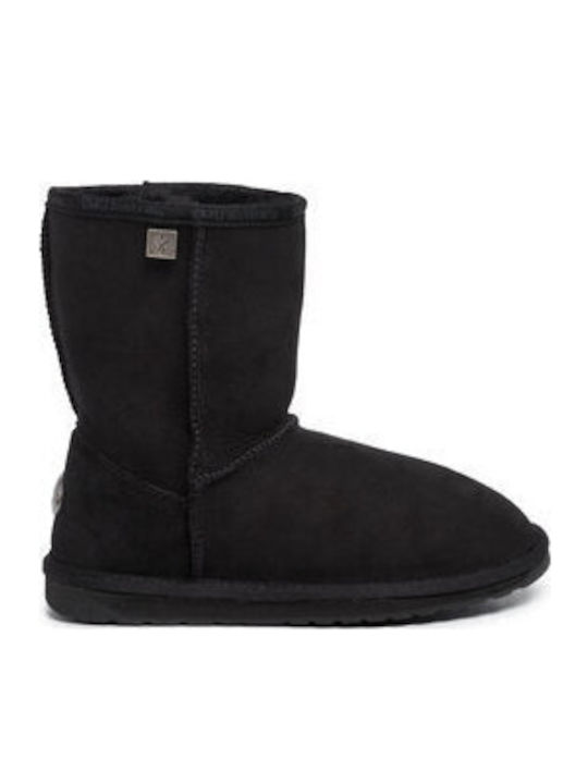 Wildleder Stiefeletten Damen Schwarz