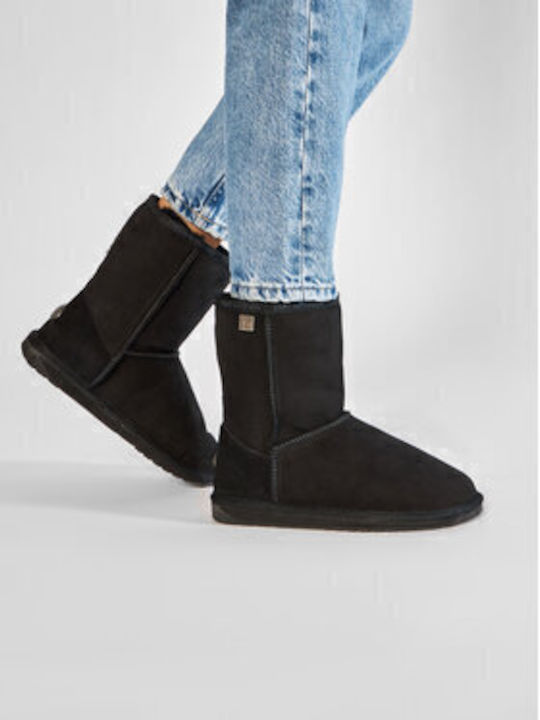 Wildleder Stiefeletten Damen Schwarz
