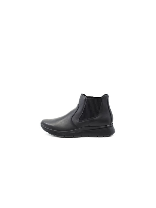 Imac Leather Women's Ankle Boots Platform Black