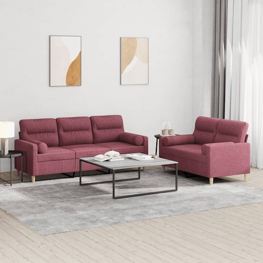 Σετ Σαλονιού 3-Seater & 2-Seater Bordeaux