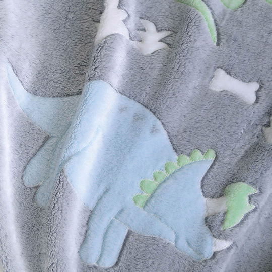 Rythmos Pătură Pătuț Dinoland Fleece Gri Grey 110x140cm