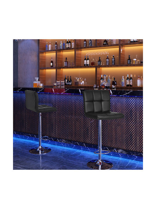 Scaune Bar cu Spătar & Înălțime Reglabilă Negru 2buc 38x44.5x115buc
