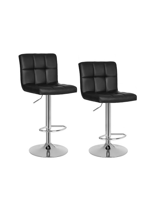 Scaune Bar cu Spătar & Înălțime Reglabilă Negru 2buc 38x44.5x115buc