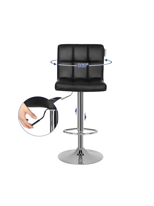 Scaune Bar cu Spătar & Înălțime Reglabilă Negru 2buc 38x44.5x115buc