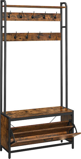 Entry Furniture with Hanger & Shoe Rack Particleboard 85x30x180cm