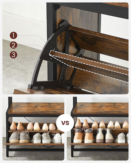 Entry Furniture with Hanger & Shoe Rack Particleboard 85x30x180cm