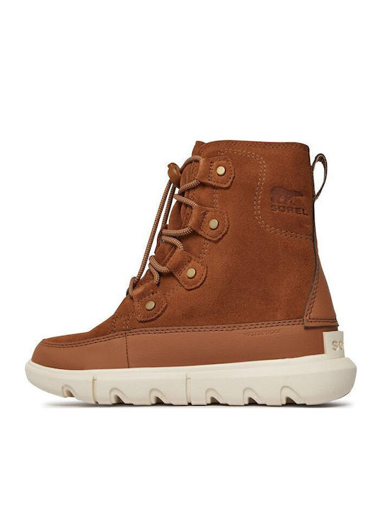 Kids Snow Boots with Laces Brown