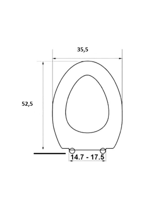 EVIOP Bakelite Toilet Seat White Capri 52.5cm 02-01