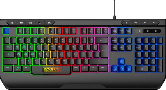 Sparco Gaming Keyboard Set with RGB lighting & Mouse (English US) Gray