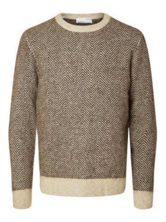 Selected Homme Herren Langarm-Pullover CAFE