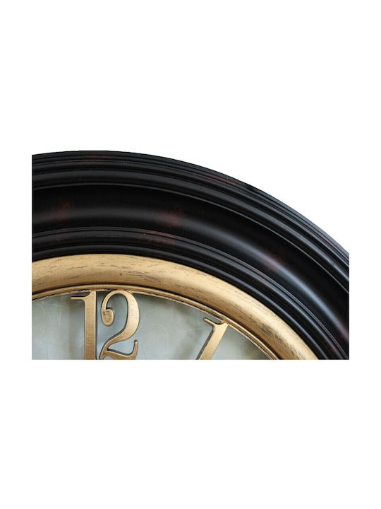 Homeplus Wall Clock Plastic Brown Ø66cm