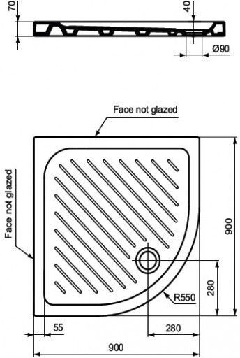 Ideal Standard Κεραμική Ντουζιέρα 90x90cm Λευκή Ideal Standard Κεραμική Ντουζιέρα 90x90cm Λευκή
