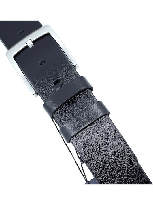 Wide Men's Belt Leather Black