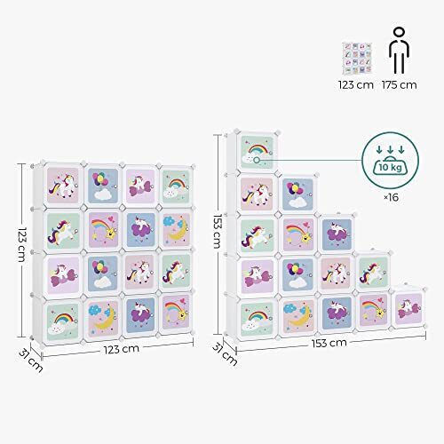 Детски Стелаж Cube Подов Бял 123x31x123см