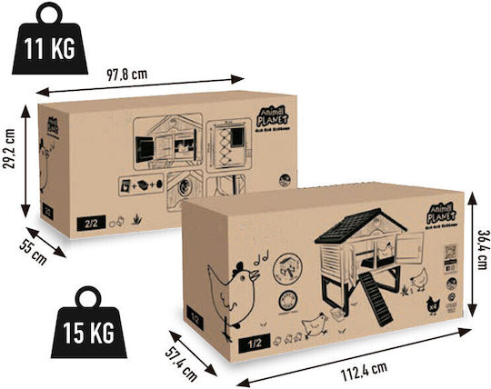 Copele Geflügelstall Kunststoff L1.59 x B1.28 x H1.26m.