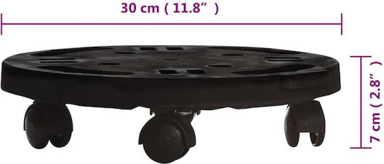 vidaXL Βάσεις Γλάστρας Μαύρες με Ρόδες 30x30εκ. 2τμχ