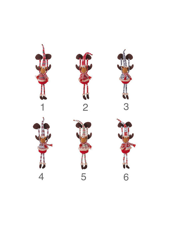 Hanging Reindeer Fabric Christmas Tree Ornament 7x15x7cm Various Colors Various Colors