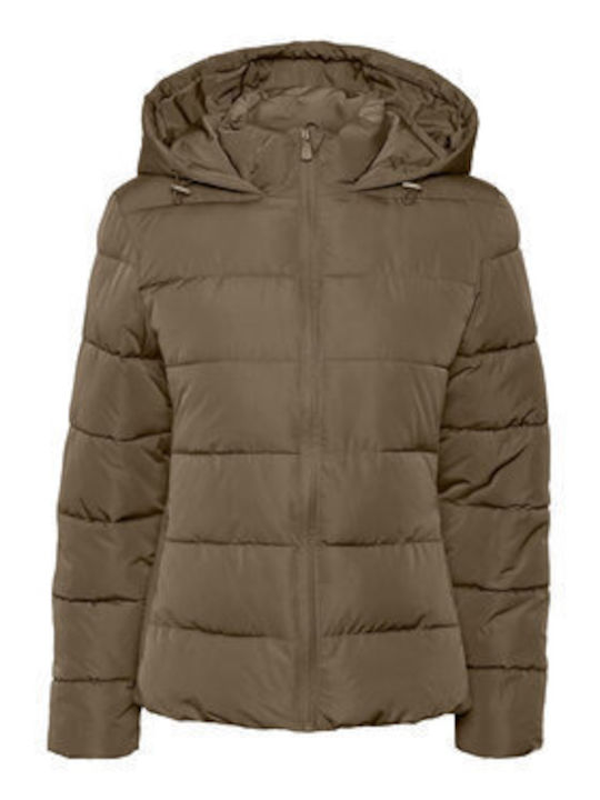 Vero Moda Women's Short Puffer Jacket for Winter CAFE