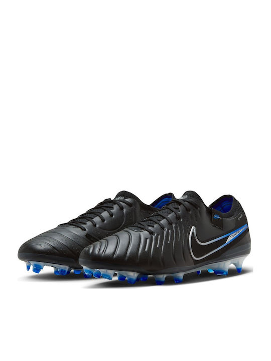 Nike Tiempo Legent 10 Elite Ποδοσφαιρικά Παπούτσια με Τάπες FG Μαύρα