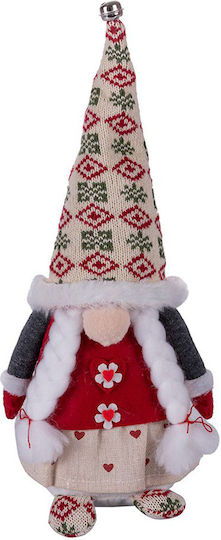 Christmas Fabric Figure Dwarf White Height 33cm