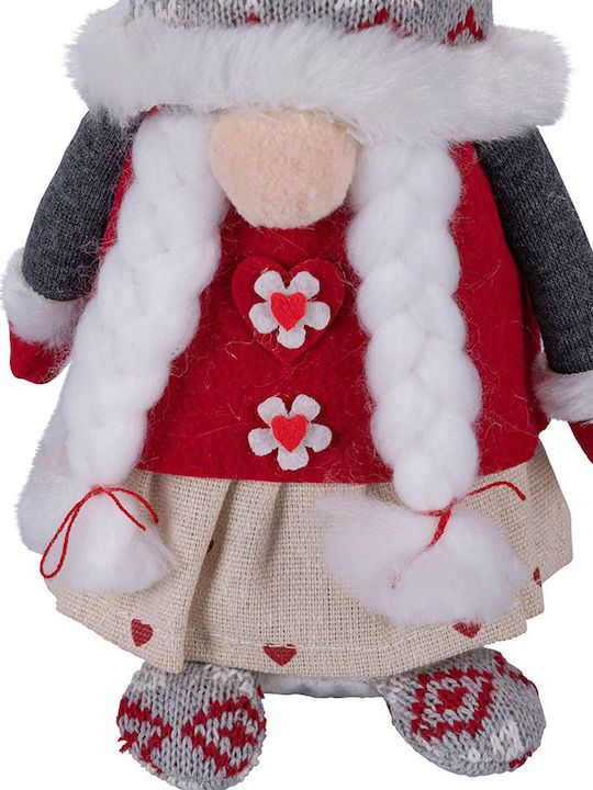 Christmas Fabric Figure Dwarf White Height 33cm