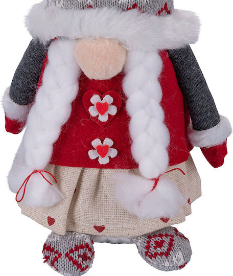 Christmas Fabric Figure Dwarf White Height 33cm