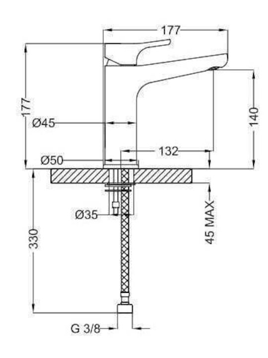 Teorema Tag Mixing Sink Faucet Silver